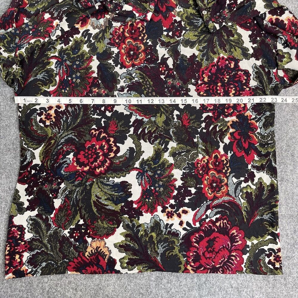 J Jill Top Womens Large Long Sleeve Boat Neck Multi Floral Lightweight Blouse - Picture 6 of 9